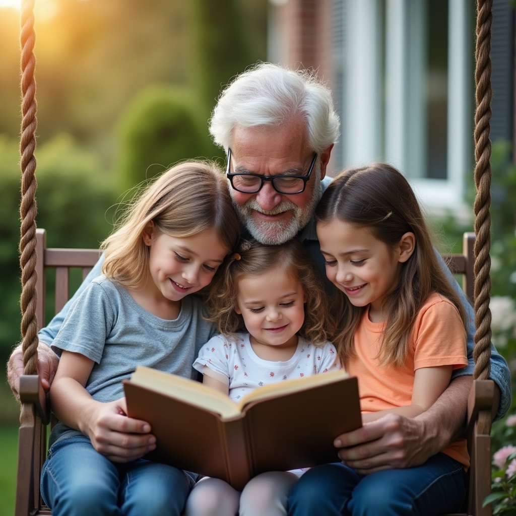 Canadian family relaxing at home